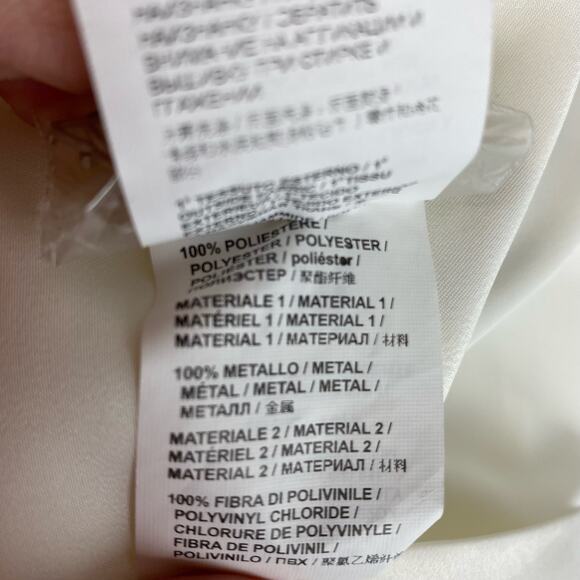 PINKO Ivory Iridescent Sequin Sleeveless Mini Shift Dress Size 6 $784 Cocktail - Picture 11 of 16